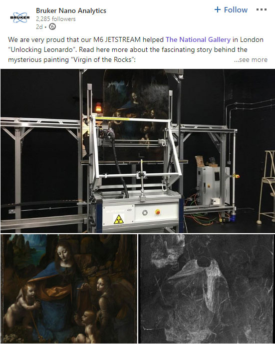 Bruker Nano Linked In Post about the National Gallery