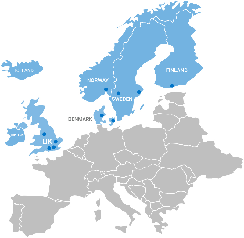 Service Map (UK & Nordic)